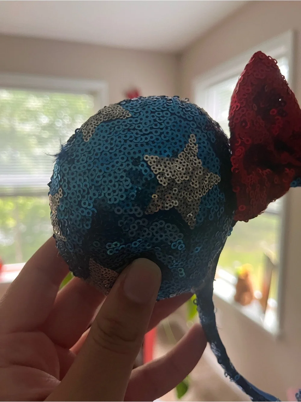 Disney Sequin Minnie Ears Headband - Red & Blue